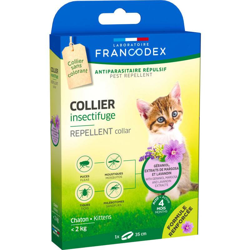 Collier insectifuge chatons sans PVC 35 cm - FRANCODEX - Imagen 3
