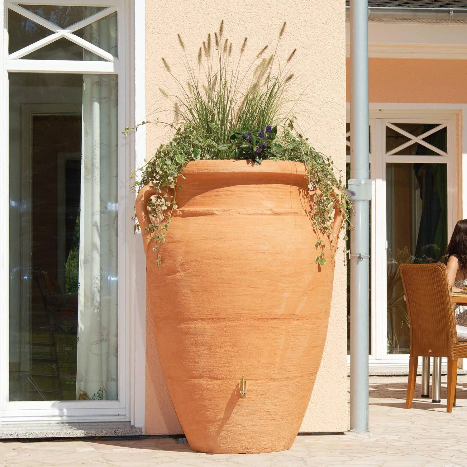 Garantia - Récupérateur d'eau de pluie 250L robinet et collecteur inclus terracotta - GARANTIA