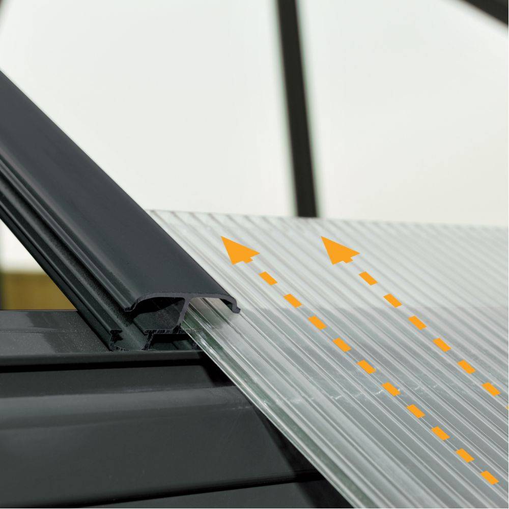 Canopia by Palram - Serre de jardin polycarbonate aluminium gris 11,1 m² Victory Orangery + embase - Canopia by Palram - Image 14