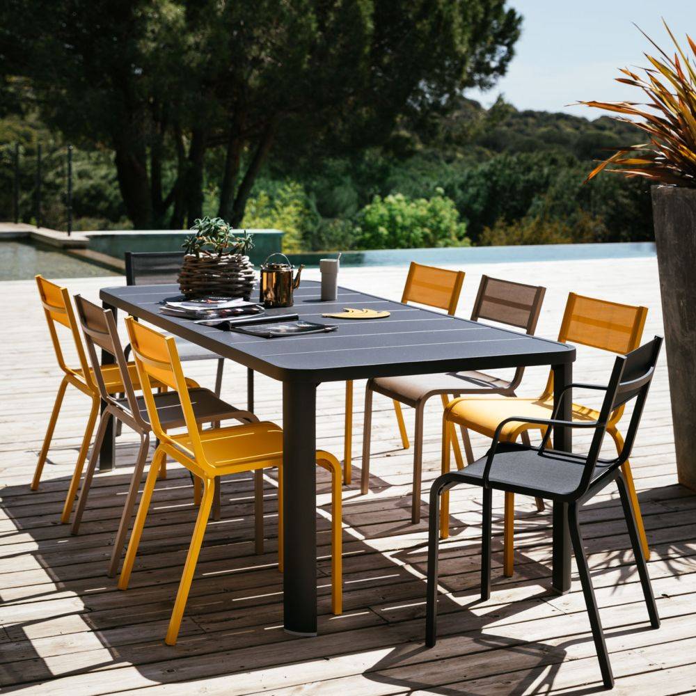 Fermob - Table de jardin rectangulaire alu carbone 8 personnes Oleron Fermob - Image 3
