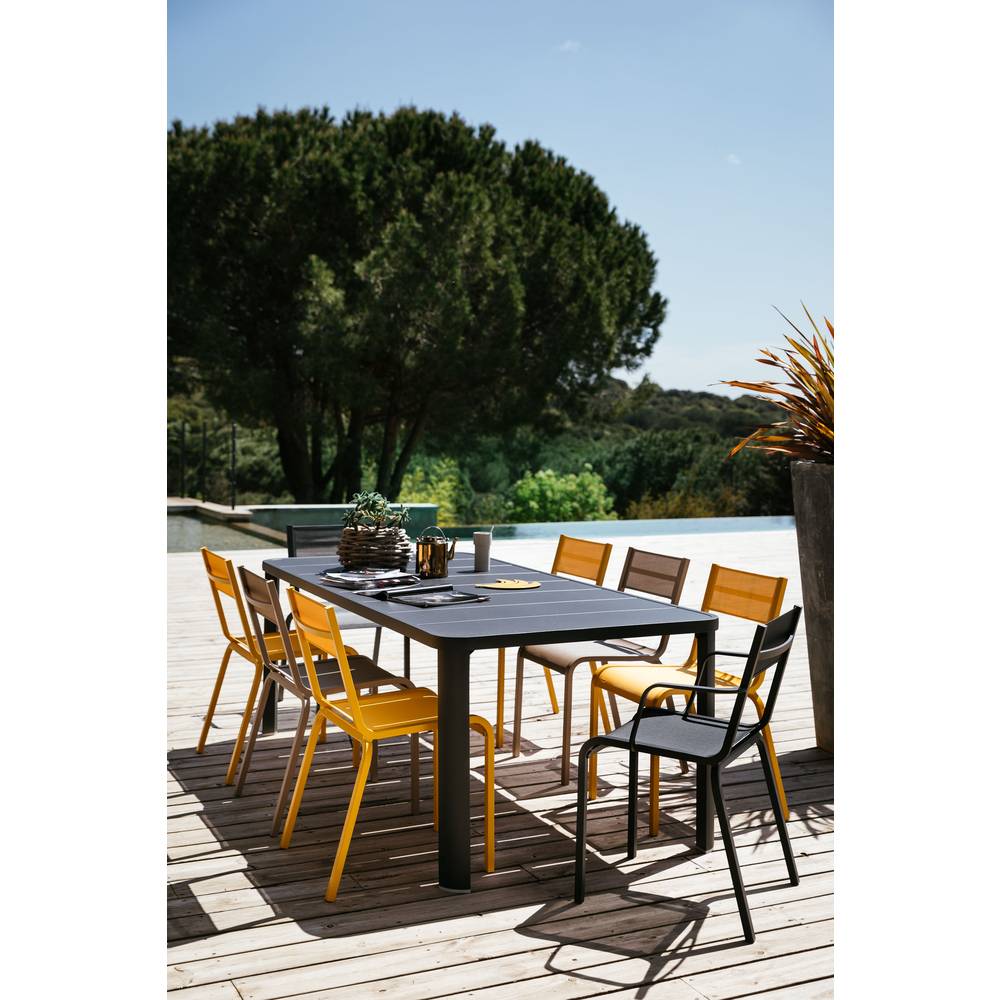 Fermob - Table de jardin rectangulaire alu carbone 8 personnes Oleron Fermob - Image 6