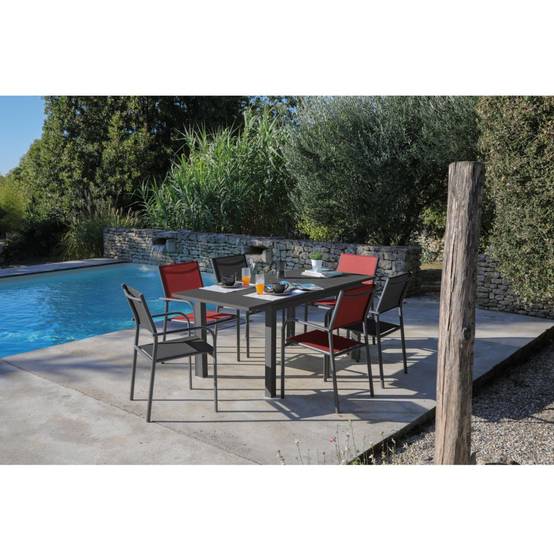 Table de jardin extensible GÊNES aluminium - 4 à 6 personnes - Imagen 1