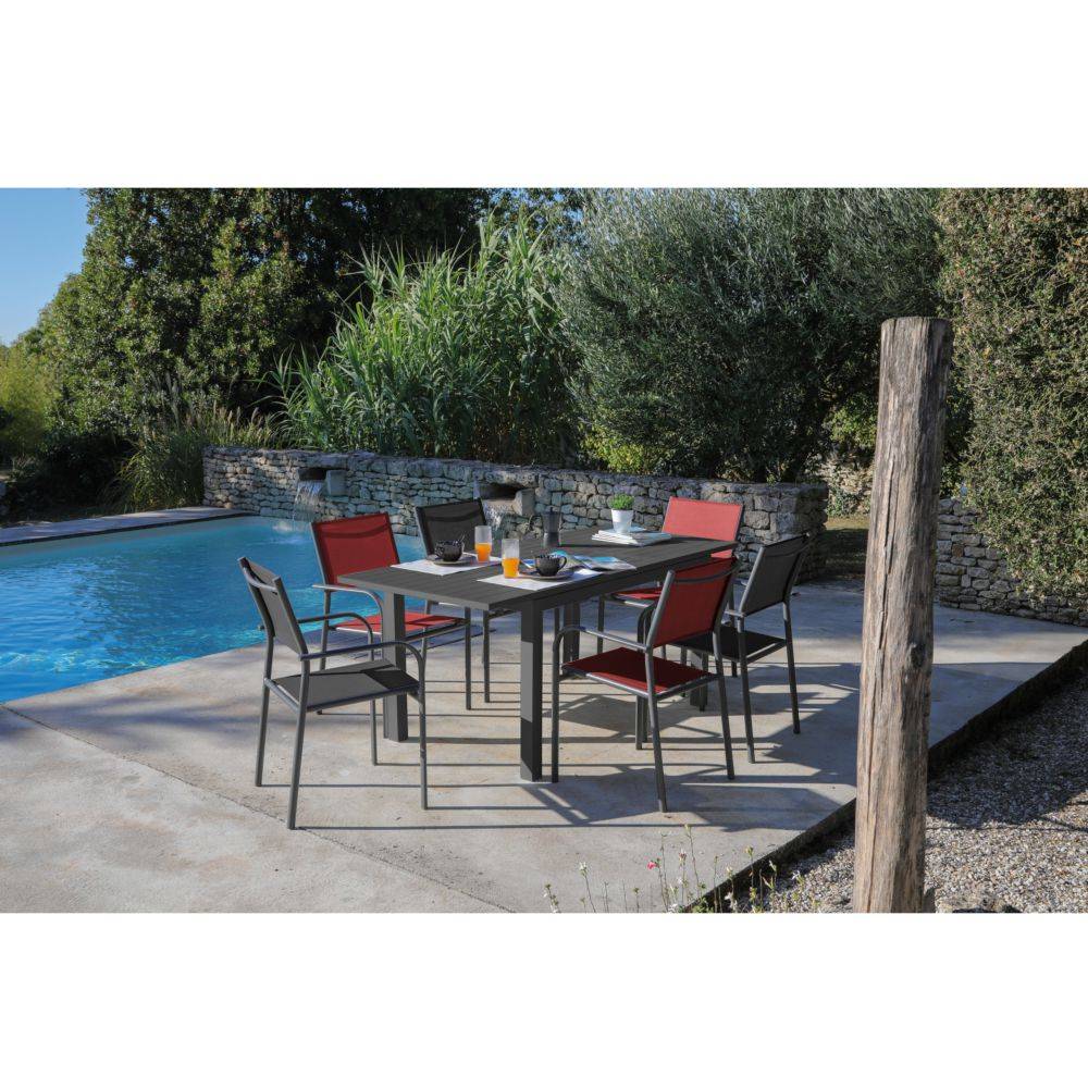 Table de jardin extensible GÊNES aluminium - 4 à 6 personnes - Imagen 1