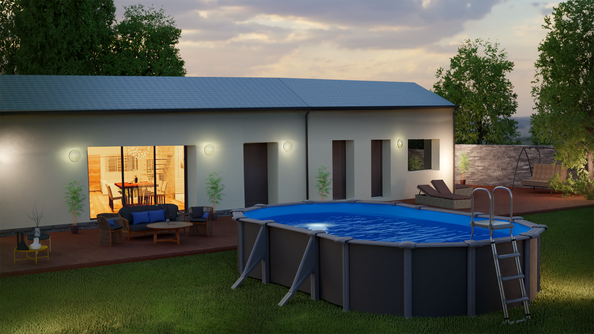 Gré - Piscine hors-sol acier gris anthracite - GRE - Image 19