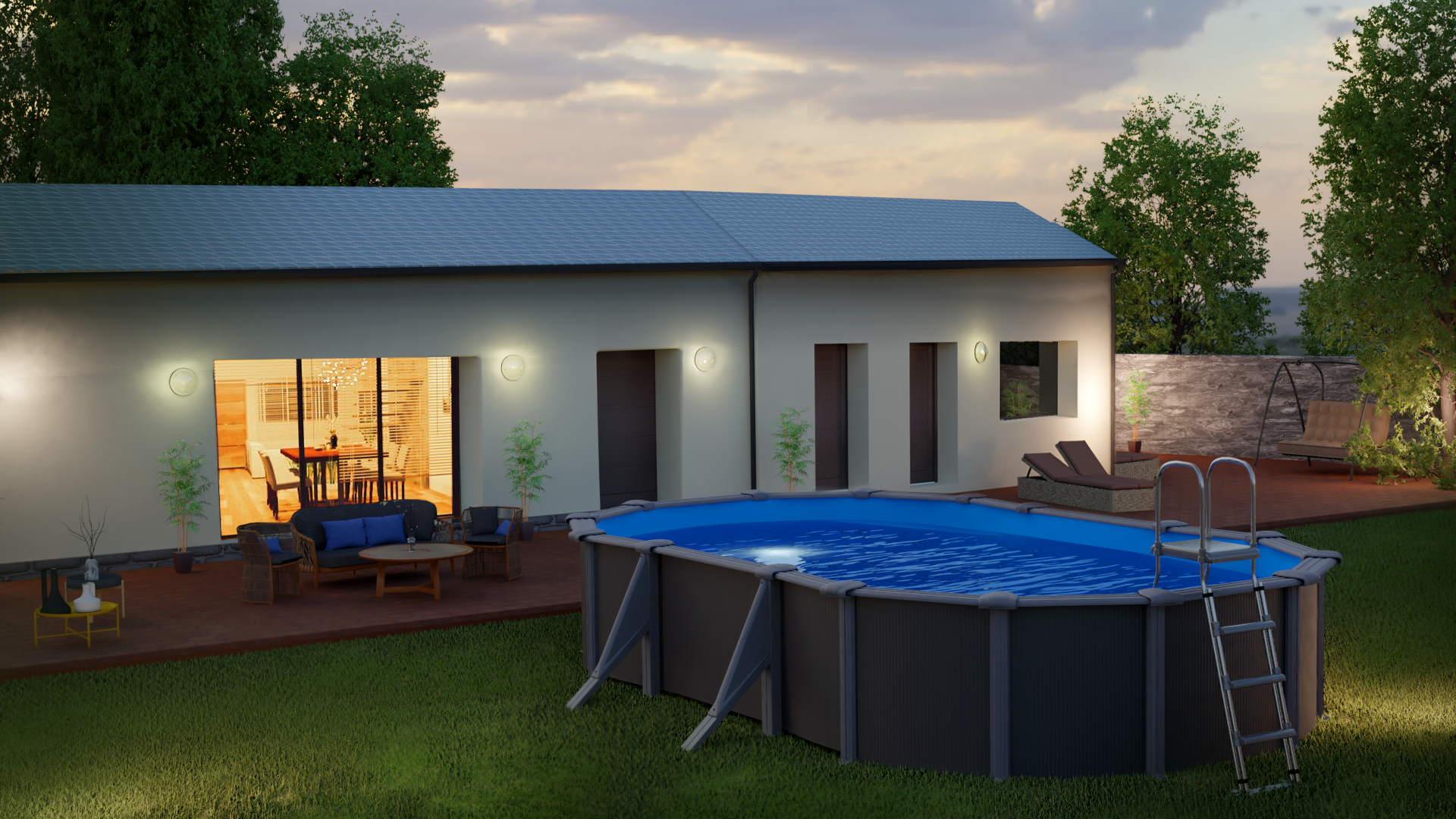 Gré - Piscine hors-sol acier gris anthracite - GRE - Image 15