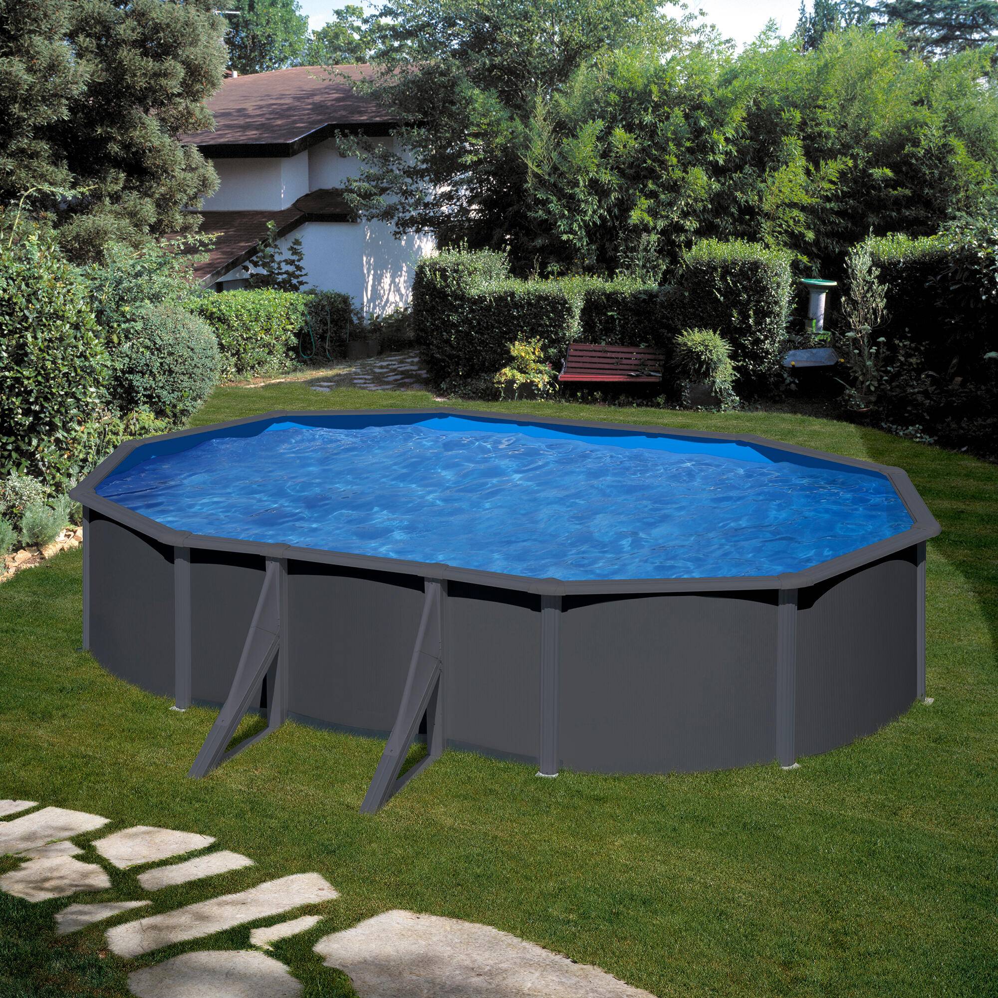 Gré - Piscine hors-sol acier gris anthracite - GRE - Image 17