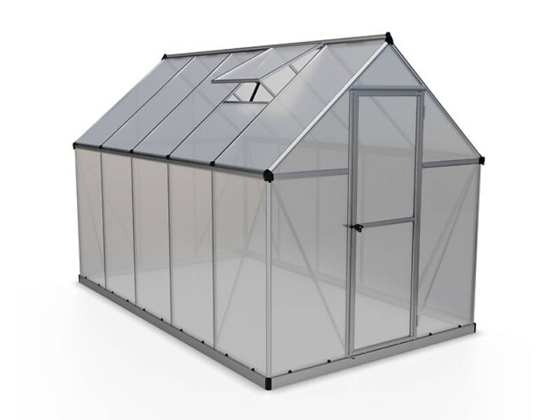 Canopia by Palram - Serre de jardin polycarbonate aluminium brut 5,7 m² Mythos avec embase - Canopia by Palram - Image 6