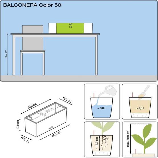 Lechuza - Jardinière Balconera Trend L.50 x l.19 x H.19 cm - Image 2