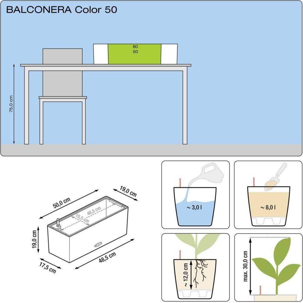 Lechuza - Jardinière Balconera Trend L.50 x l.19 x H.19 cm - Image 2