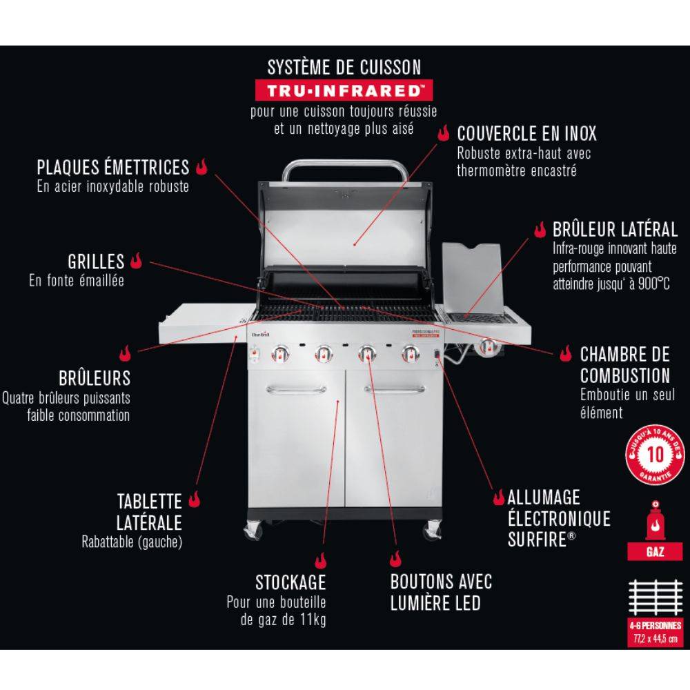 Char-broil - Barbecue à gaz Char-Broil Professional PRO S 4 - Imagen 10
