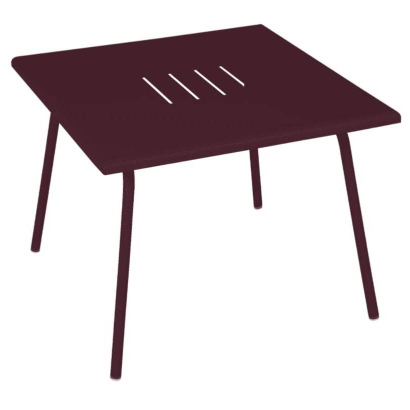 Fermob - Table basse de jardin carrée acier cerise noire Monceau Fermob