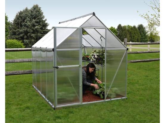 Canopia by Palram - Serre de jardin polycarbonate aluminium brut 4,6 m² Mythos avec embase - Canopia by Palram - Image 2