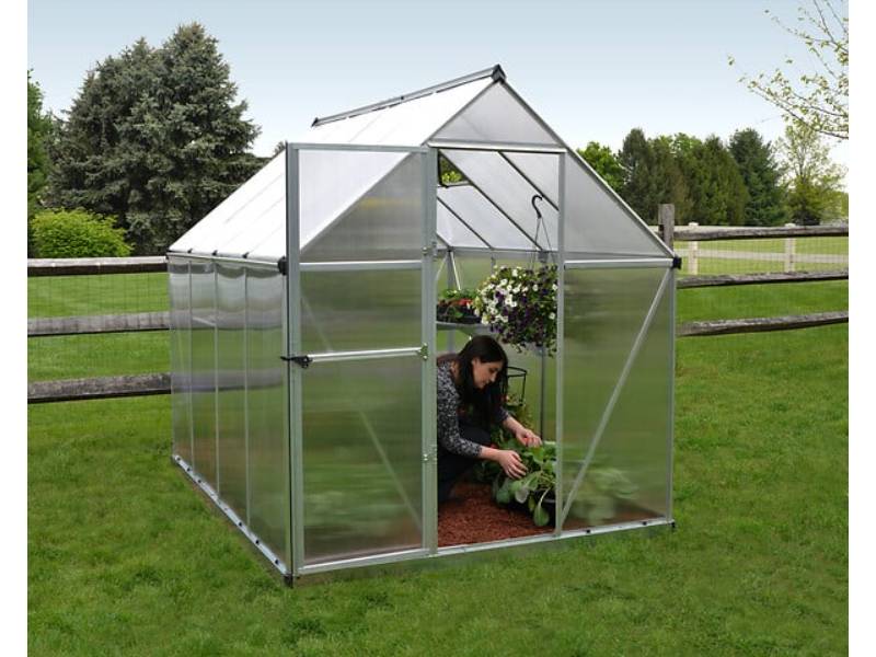 Canopia by Palram - Serre de jardin polycarbonate aluminium brut 4,6 m² Mythos avec embase - Canopia by Palram - Image 2