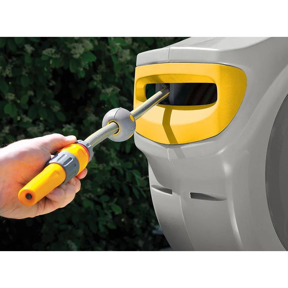 Hozelock - Dévidoir Mural Enroulement Automatique Plastique Gris-Jaune 20 m - HOZELOCK - Image 2