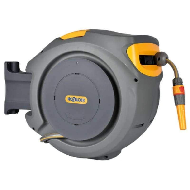 Hozelock - Dévidoir Mural Enroulement Automatique Plastique Gris-Jaune 20 m - HOZELOCK