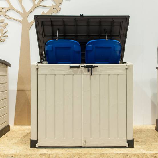 Coffre de jardin résine 1200L beige - Image 8