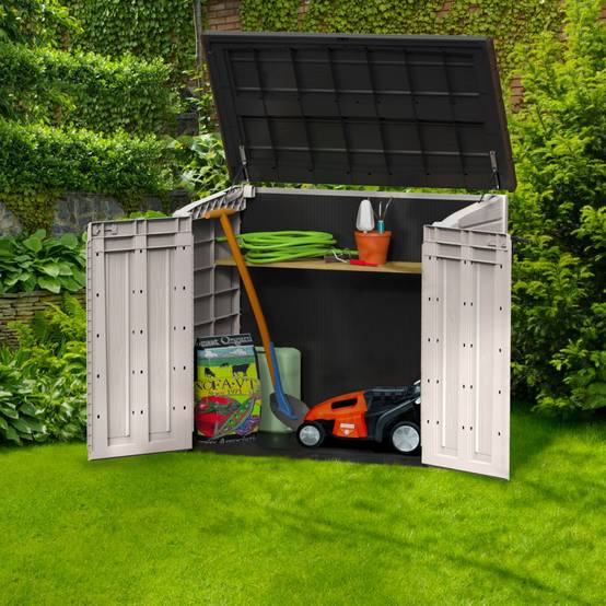 Coffre de jardin résine 1200L beige - Image 4