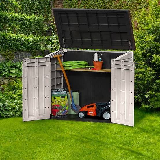 Coffre de jardin résine 1200L beige - Image 12