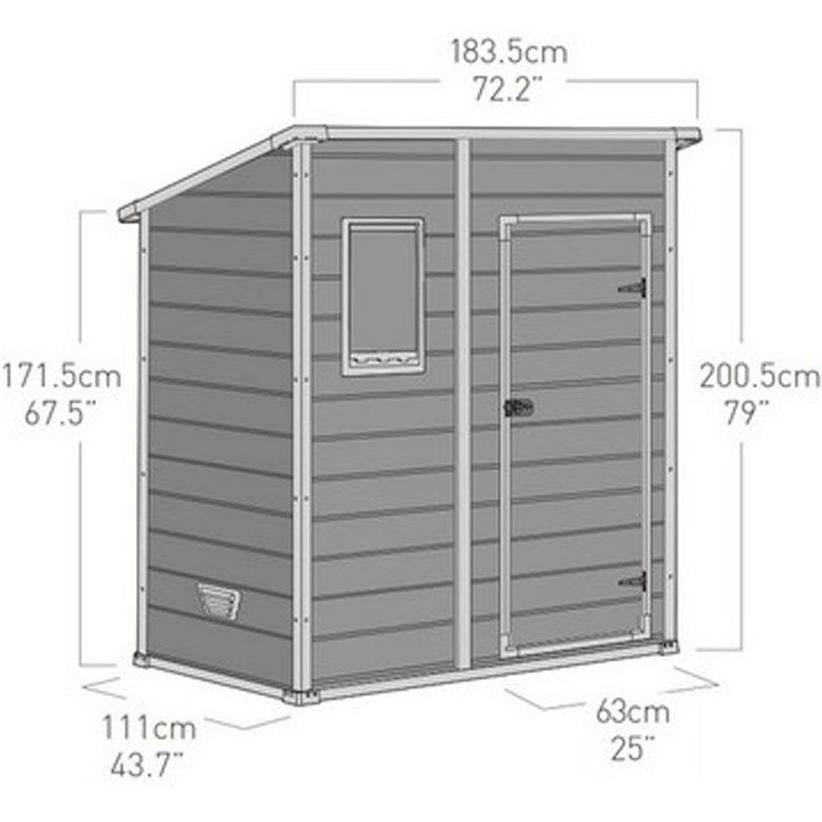 Abri de jardin résine gris monopente plancher 1,6m² Premium KETER - Imagen 5