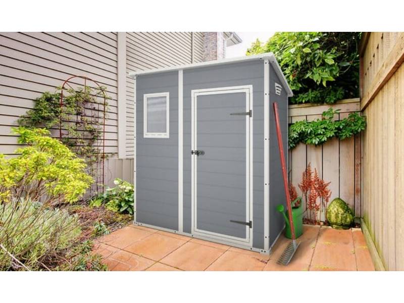 Abri de jardin résine gris monopente plancher 1,6m² Premium KETER
