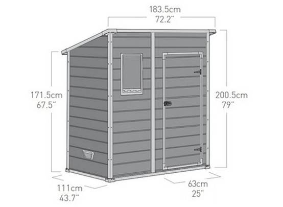 Abri de jardin résine gris monopente plancher 1,6m² Premium KETER - Imagen 13