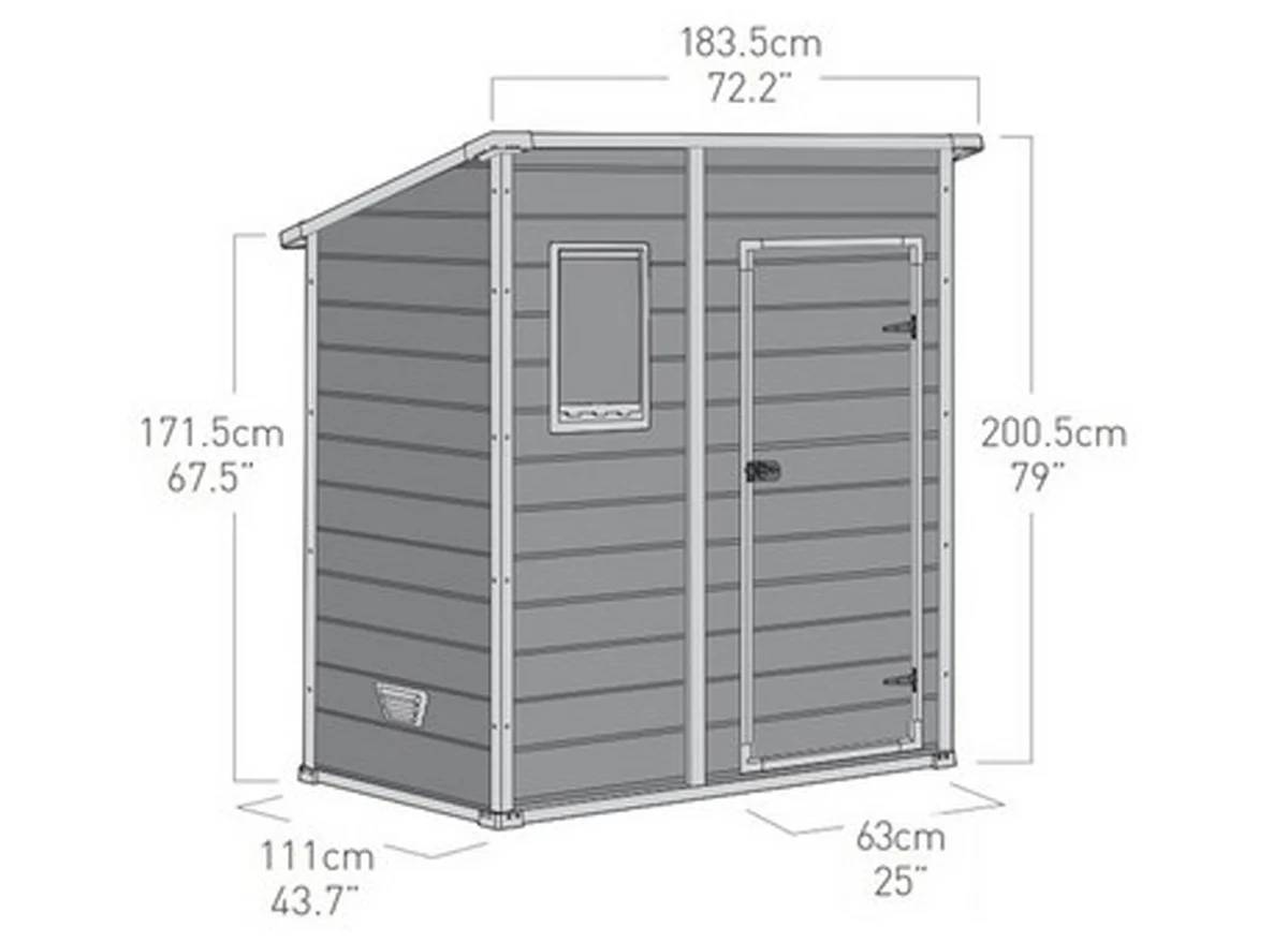 Abri de jardin résine gris monopente plancher 1,6m² Premium KETER - Imagen 13