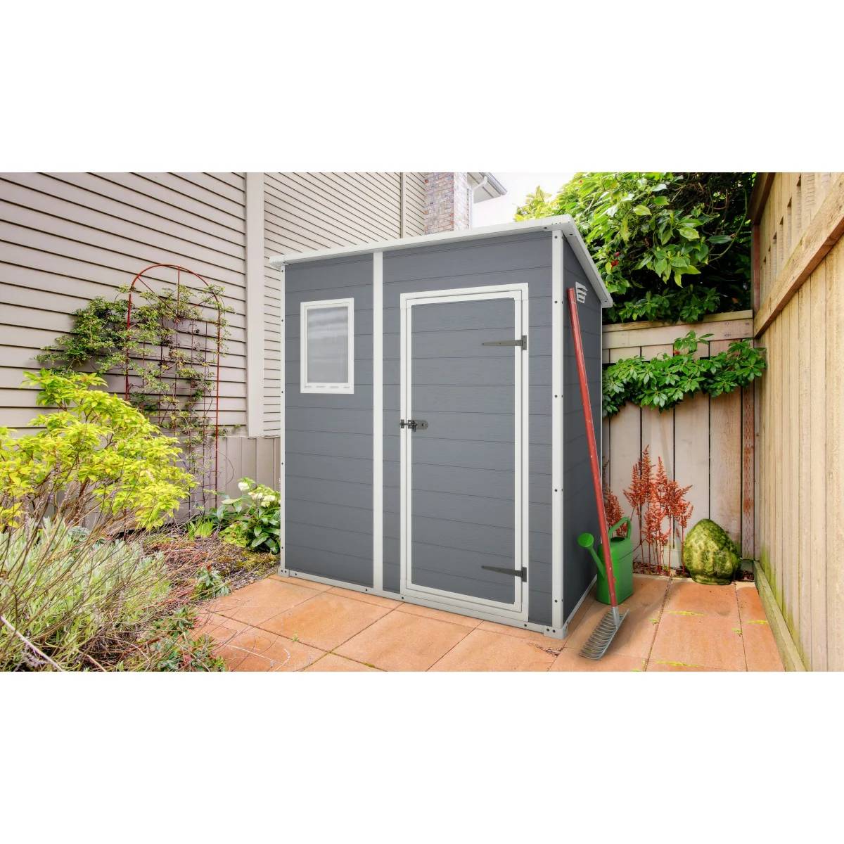 Abri de jardin résine gris monopente plancher 1,6m² Premium KETER - Imagen 10