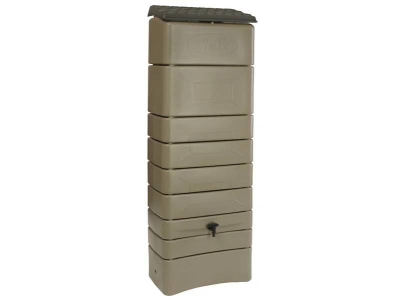 Belli - Récupérateur d'eau de pluie 300L mural couvercle et robinet inclus taupe - BELLI - Image 2