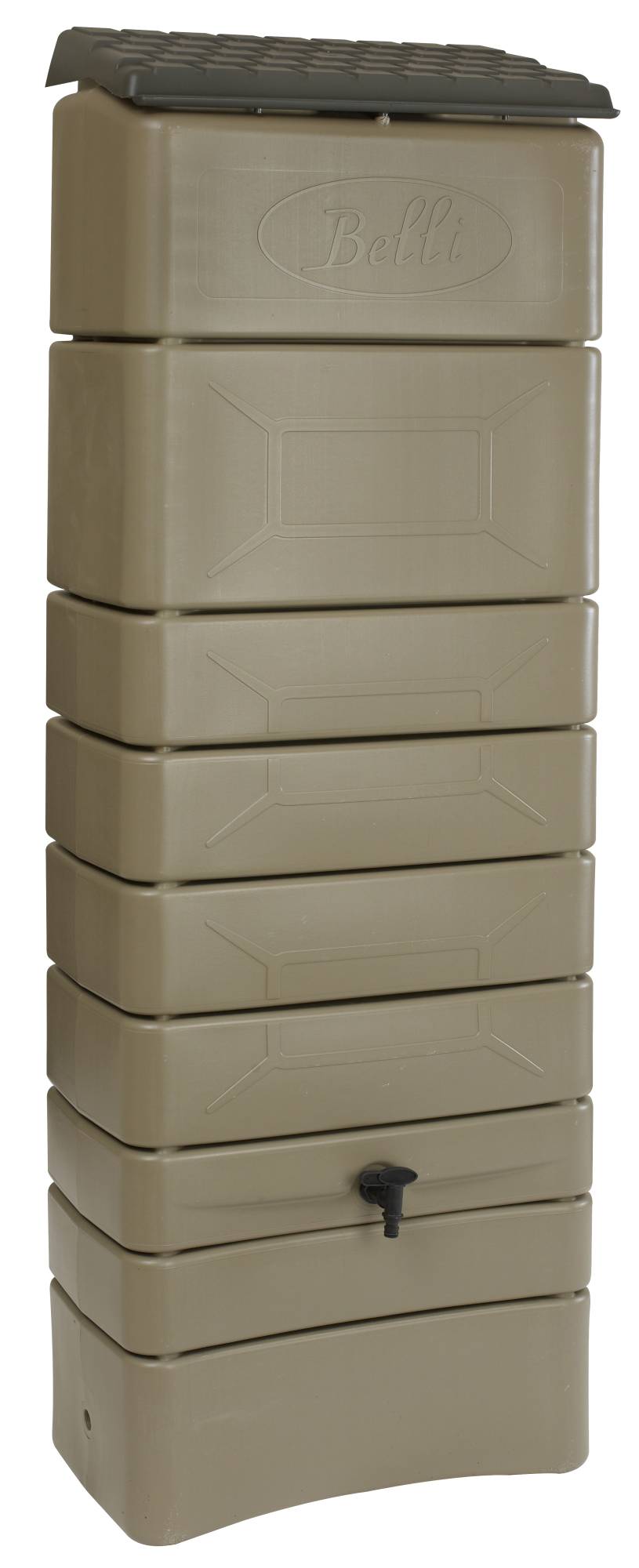 Belli - Récupérateur d'eau de pluie 300L mural couvercle et robinet inclus taupe - BELLI - Image 6
