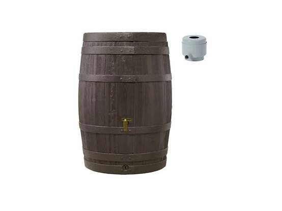 Garantia - Récupérateur d'eau de pluie 400L robinet et collecteur inclus imitation tonneau marron - GARANTIA - Image 3