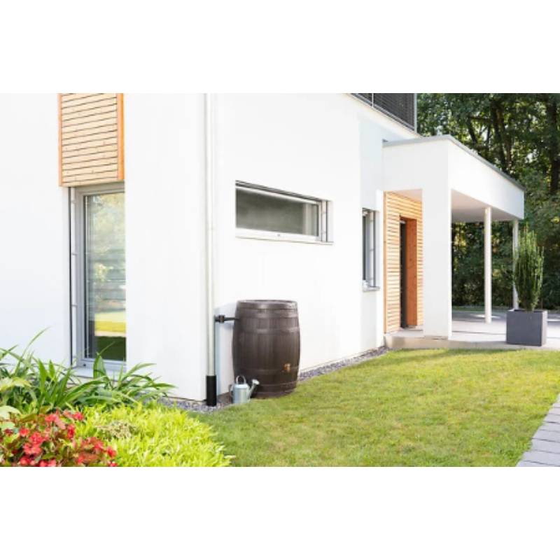 Garantia - Récupérateur d'eau de pluie 400L robinet et collecteur inclus imitation tonneau marron  - GARANTIA