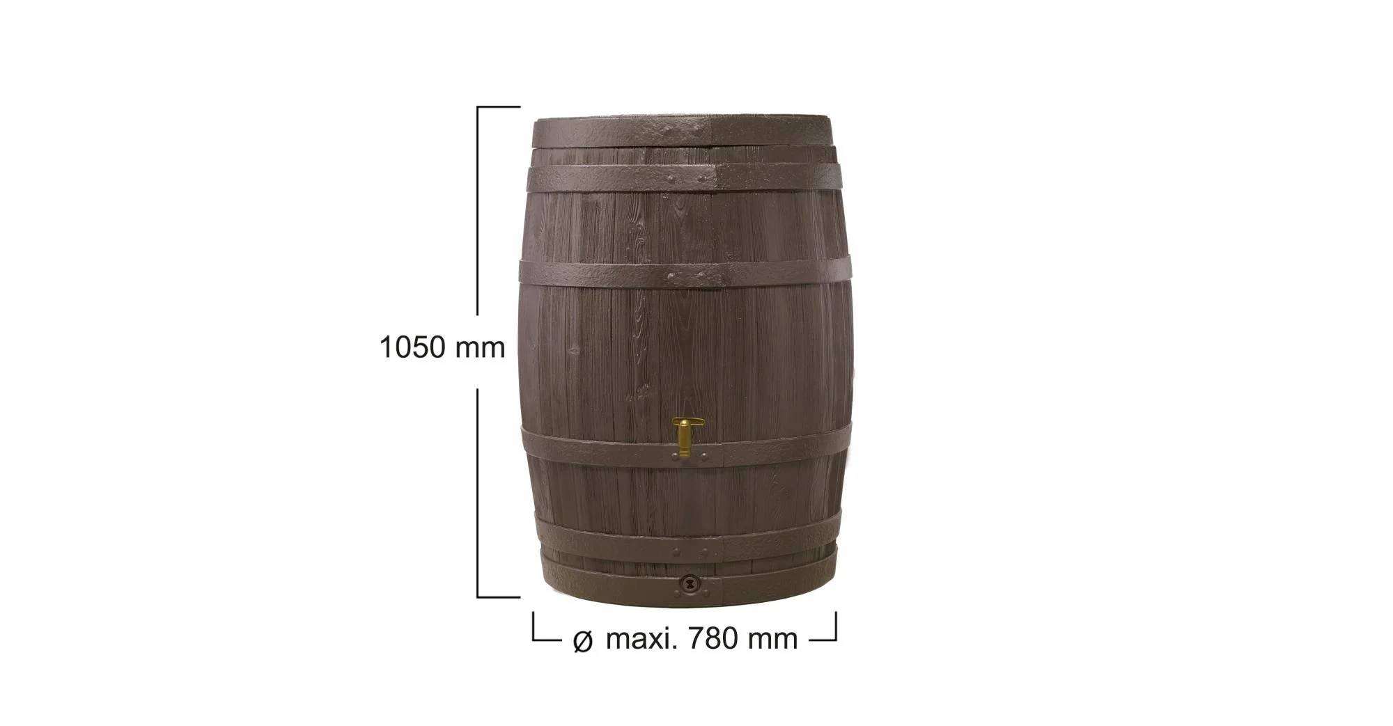 Garantia - Récupérateur d'eau de pluie 400L robinet et collecteur inclus imitation tonneau marron  - GARANTIA - Image 9