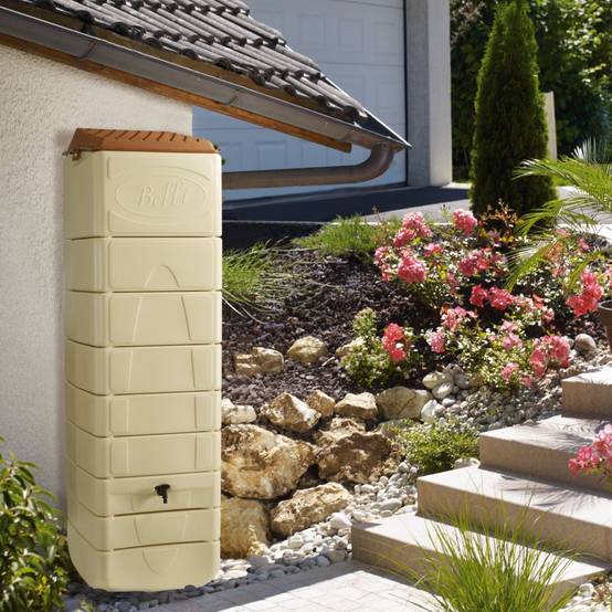 Belli - Récupérateur d'eau de pluie 650L mural couvercle, robinet et collecteur inclus - BELLI - Image 1