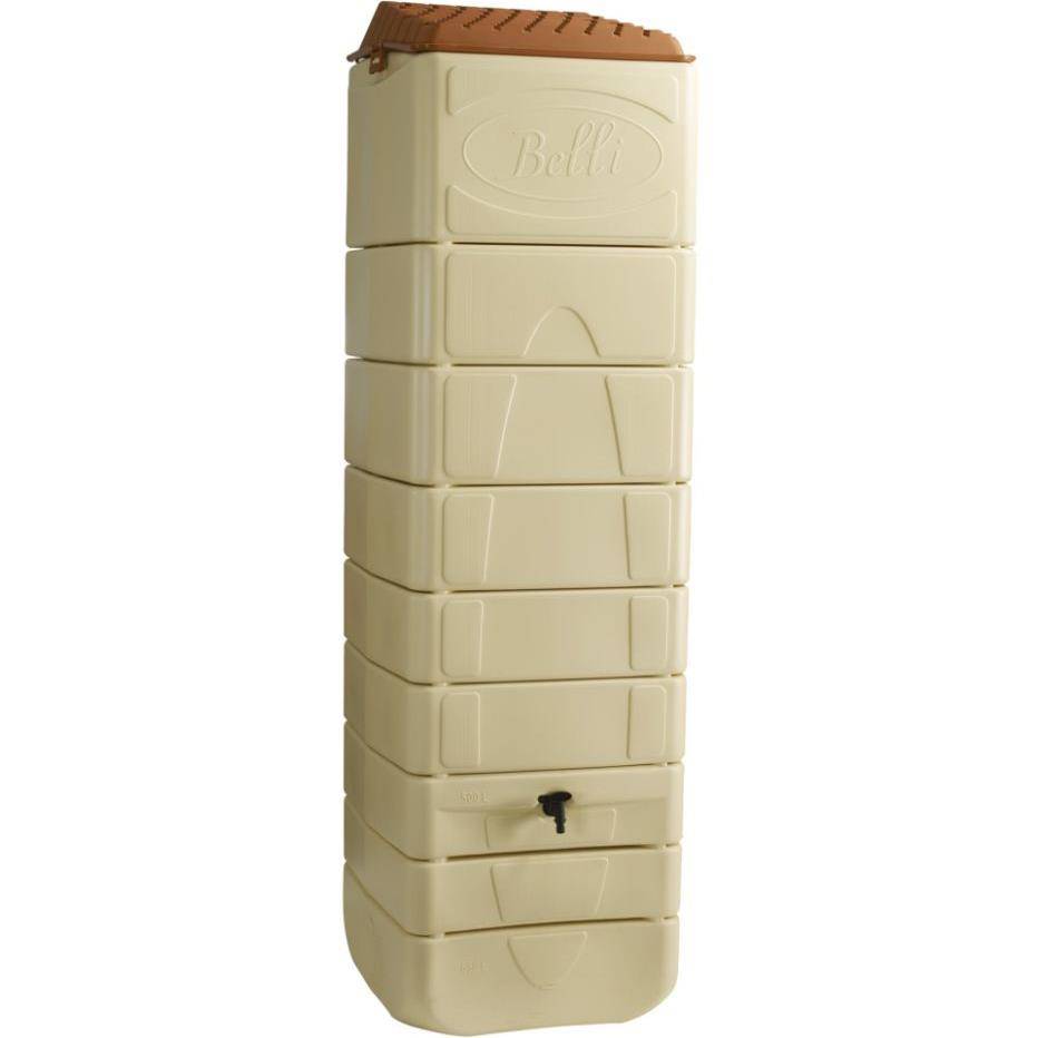 Belli - Récupérateur d'eau de pluie 650L mural couvercle, robinet et collecteur inclus - BELLI - Image 2