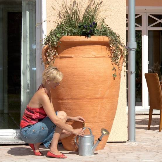 Garantia - Récupérateur d'eau de pluie 360L robinet et collecteur inclus sable Amphore Antik - GARANTIA - Image 1
