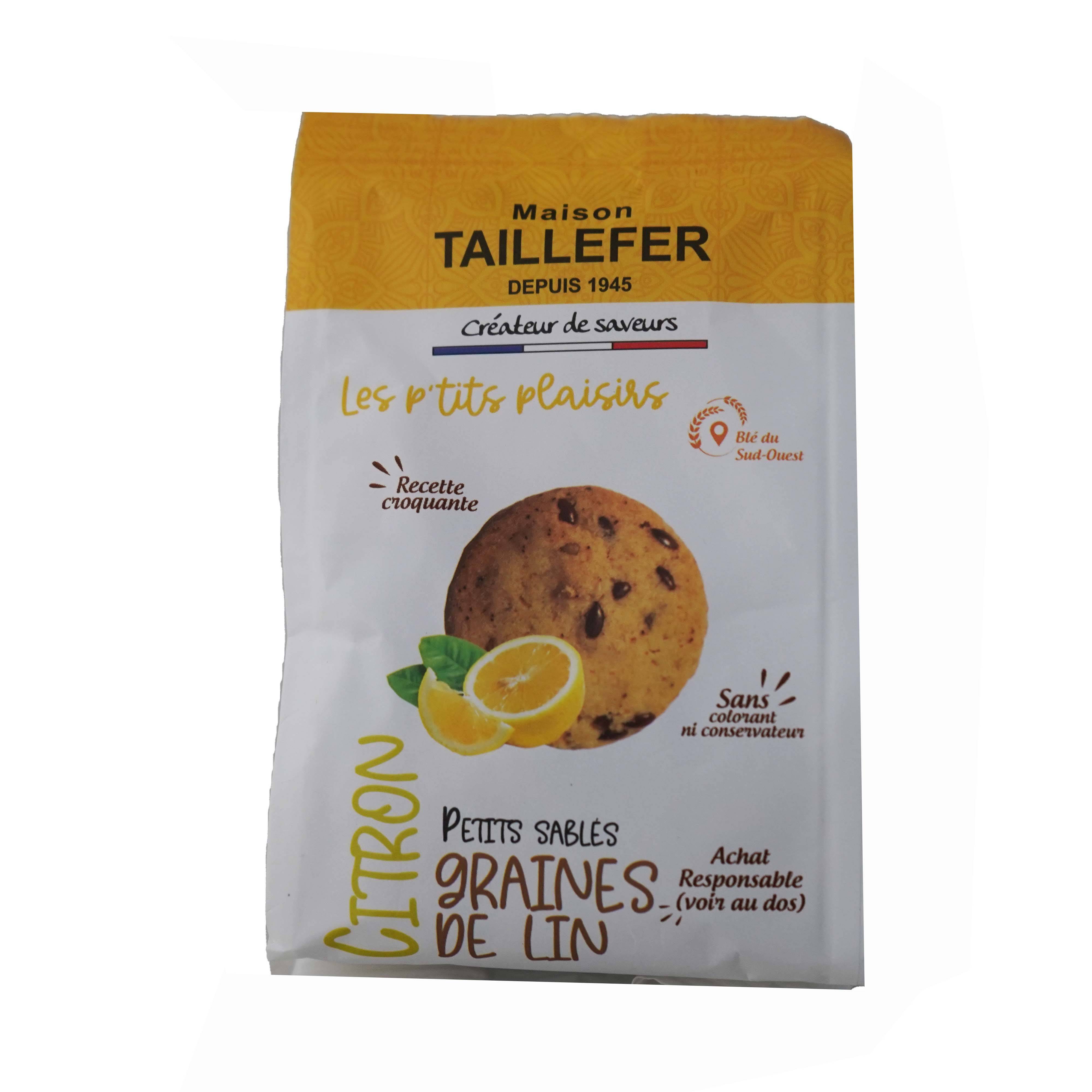 Maison Taillefer - Sablés citron et graines de lin sachet 97g - Maison Taillefer