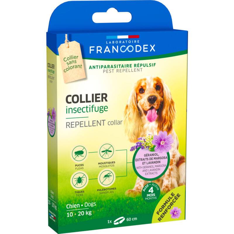 Collier Insectifuge Chien Extraits Naturels 60 cm - FRANCODEX - Imagen 4