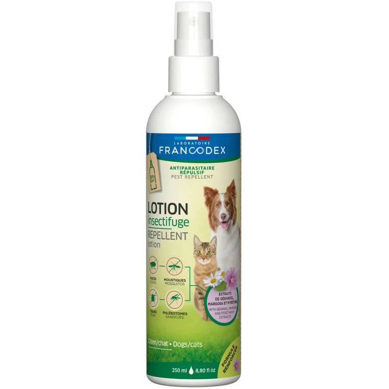 Lotion Antiparasitaire Répulsive Chien & Chat 250 ml - FRANCODEX - Image 1