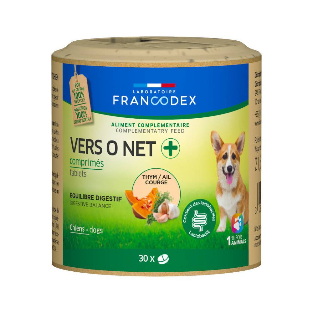 Vers o net + comprimés anti-parasite pour chiot petit chien ø6 cm H.6.5 cm - Francodex - Imagen 5
