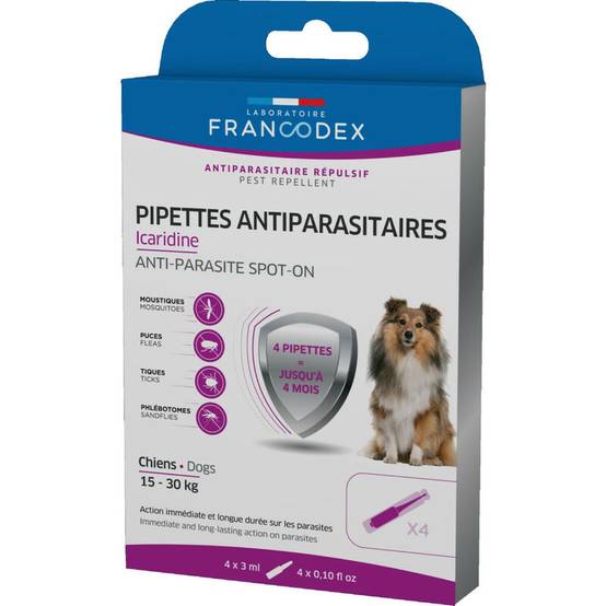 Francodex - Pipettes antiparasitaires Icaridine Chien - FRANCODEX