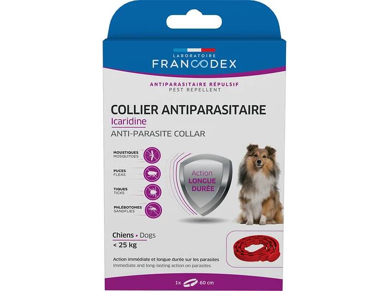 Collier antiparasitaire icaridine rouge FRANCODEX - Image 2