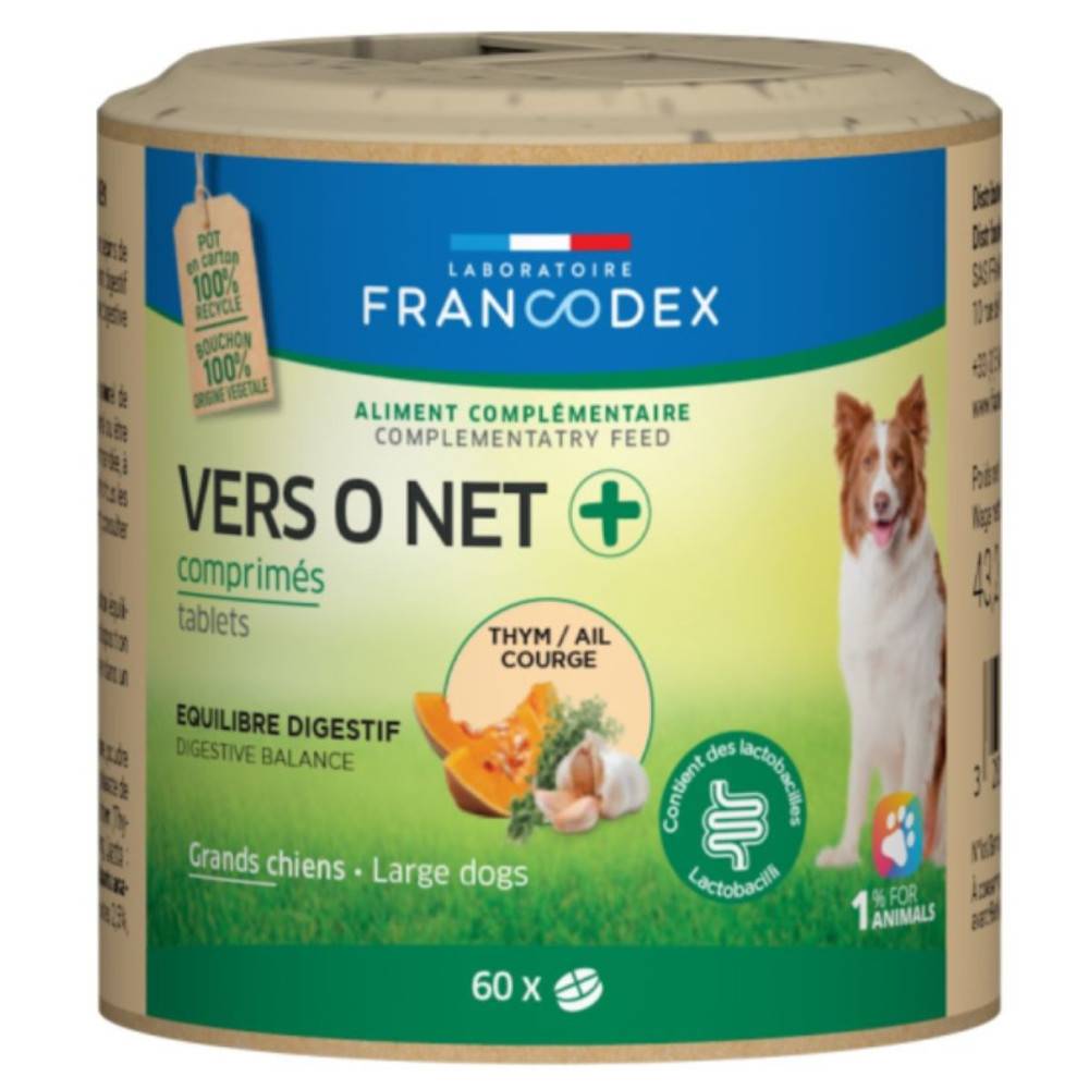 Vers O Net+ comprimés anti-parasitaires pour grand chien Ø6 cm H.6.5 cm - Francodex - Imagen 5
