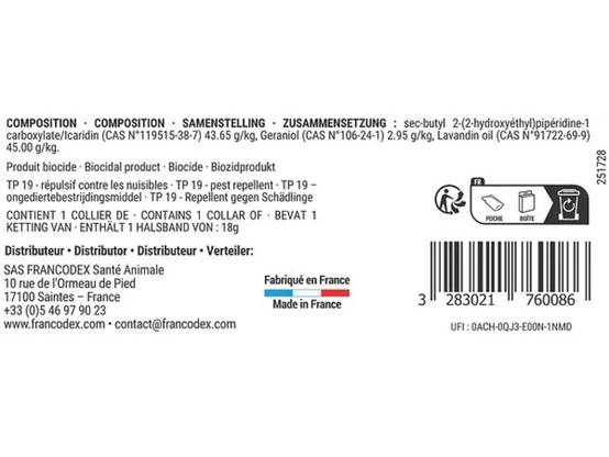 Collier antiparasitaire Insectifuge Icaridine Noir – FRANCODEX - Image 2