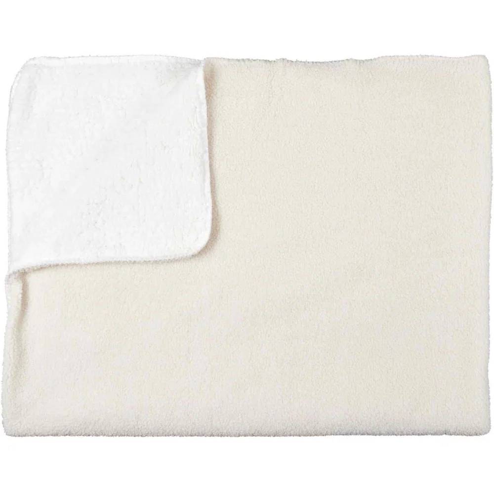 Plaid Polyester Ecru L. 120 cm P. 150 cm - THE HOME DECO FACTORY - Imagen 2