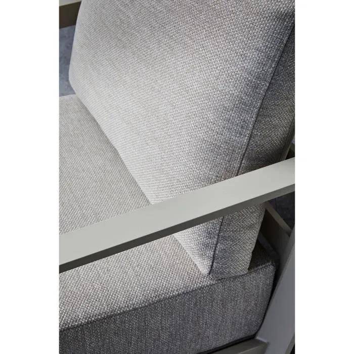 Ensemble de détente jardin aluminium tissu beige L.170 l.73 H.79 - Pro loisirs - Image 2