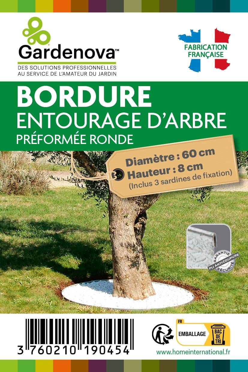 Gardenova - Entourage d'arbre acier galvanisé gris Ø 60 cm H 8 cm - GARDENOVA