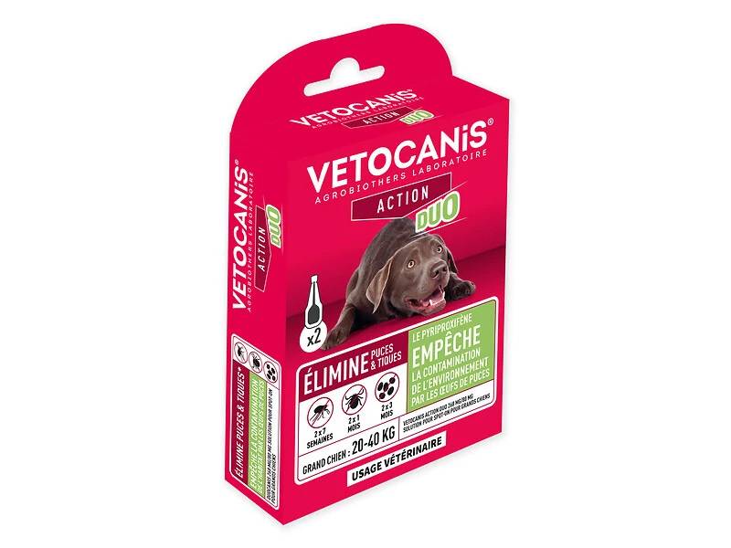 Pipettes spot-on Fipronil et Pyriproxyfène 20-40 kg - VETOCANIS - Imagen 1