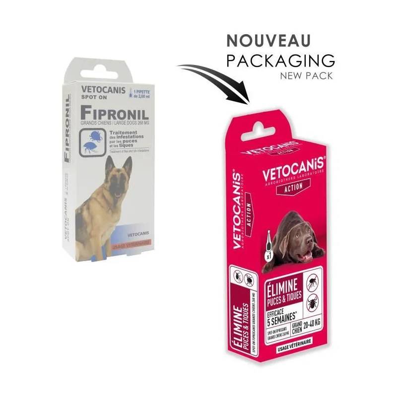 Pipette traitement prévention puces tiques grand chien 268mg - VETOCANIS - Imagen 5