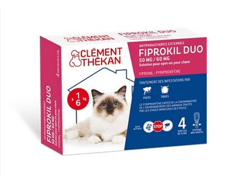Solution spot-on Fipronil Pyriproxyfène Chat 50mg 60mg – VETOCANIS