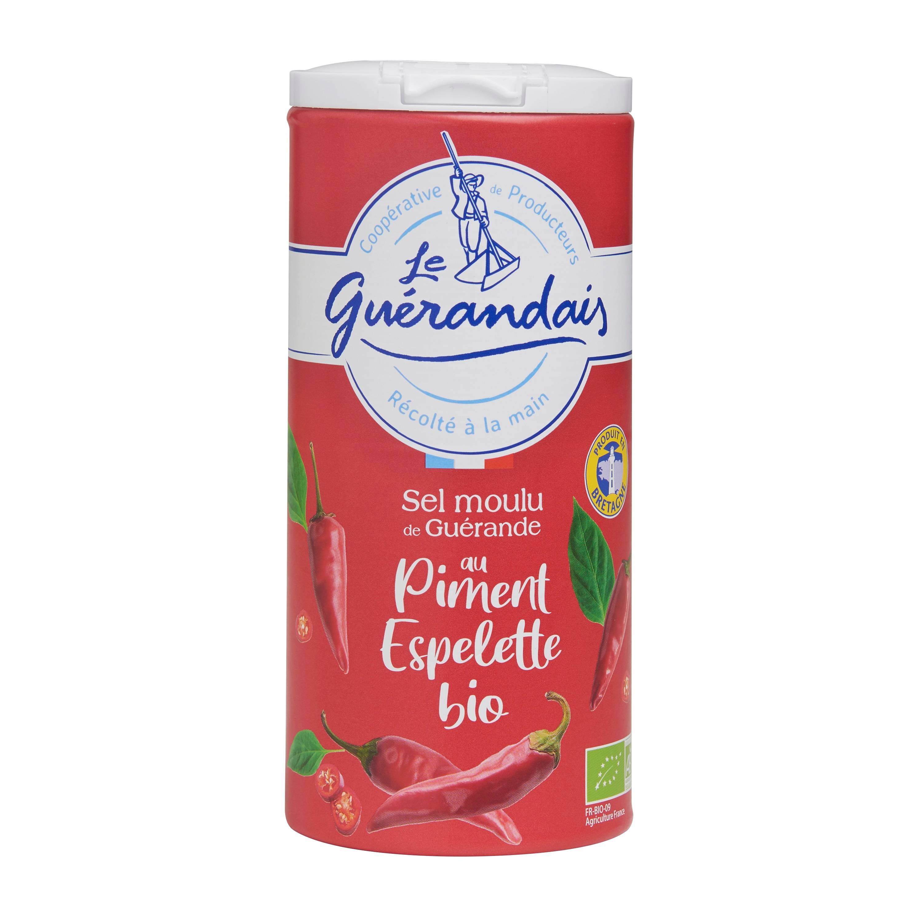 Sal molido Guérande pimiento de Espelette BIO 250 g - LE GUÉRANDAIS